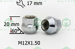 Матрикс 300045 Гайка B Cr D95R Cr M12x1.50 Хром высота 18 мм сфера с выступ, открыт, кл, 17 мм Матрикс 300045 Гайка B Cr D95R Cr M12x1.50 Хром высота 18 мм сфера с выступ, открыт, кл, 17 мм