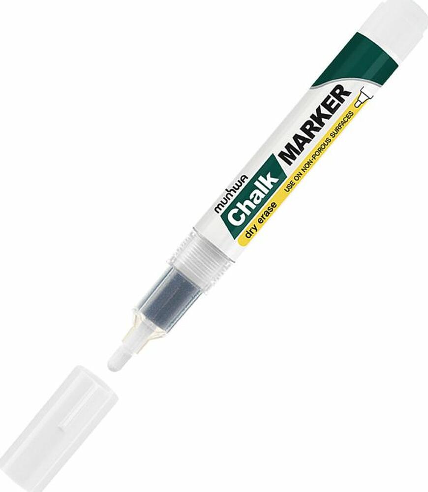 MunHwa 08-7005 Маркер меловой Chalk Marker 3мм, спиртовая основа, белый MunHwa
