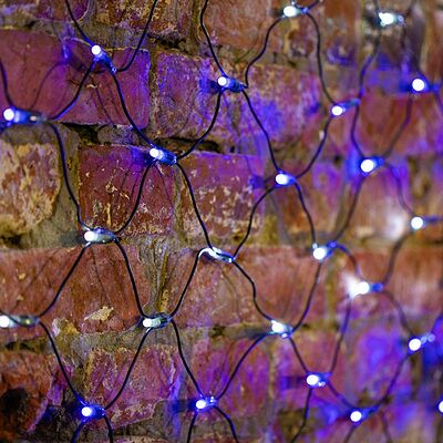 NEON-NIGHT 215-022 Гирлянда светодиодная Сеть 2х1,5м 288 LED БЕЛЫЙ/СИНИЙ черный ПВХ IP65 свечение с динамикой 230В контроллер в комплекте NEON-NIGHT 