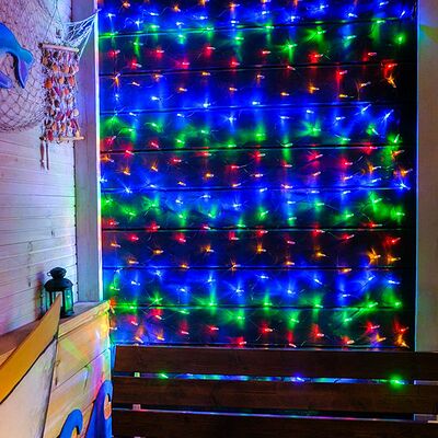 NEON-NIGHT 215-029 Гирлянда светодиодная Сеть 2х1,5м 288 LED МУЛЬТИ черный ПВХ IP65 постоянное свечение 230В контроллер в комплекте NEON-NIGHT 
