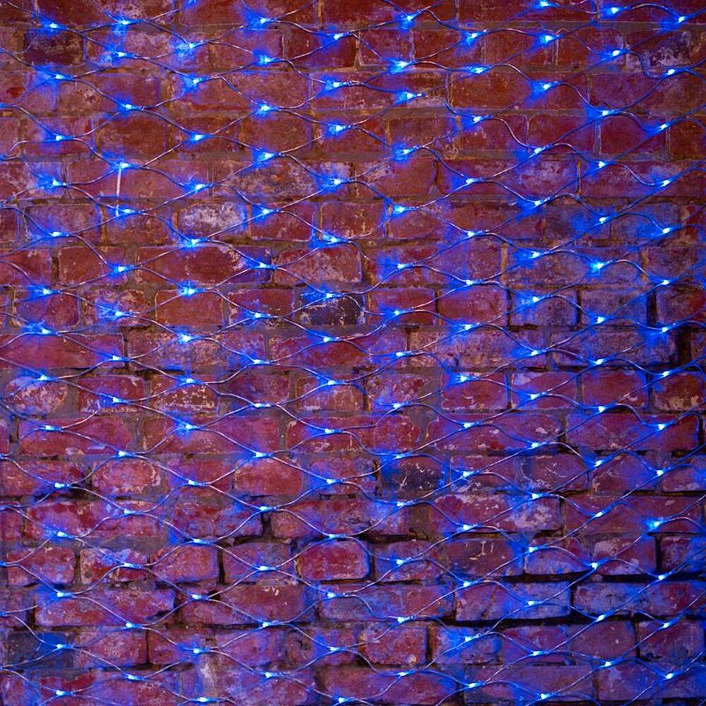 NEON-NIGHT 215-043 Гирлянда светодиодная Сеть 2х1,5м 288 LED СИНИЙ прозрачный ПВХ IP65 свечение с динамикой 230В блок в комплекте NEON-NIGHT 