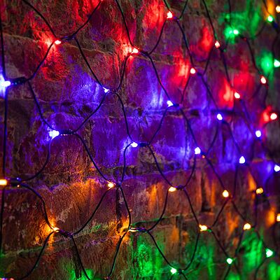 NEON-NIGHT 215-119 Гирлянда светодиодная Сеть 1х1,5м 160 LED МУЛЬТИ черный ПВХ IP65 свечение с динамикой 230В контроллер в комплекте NEON-NIGHT 