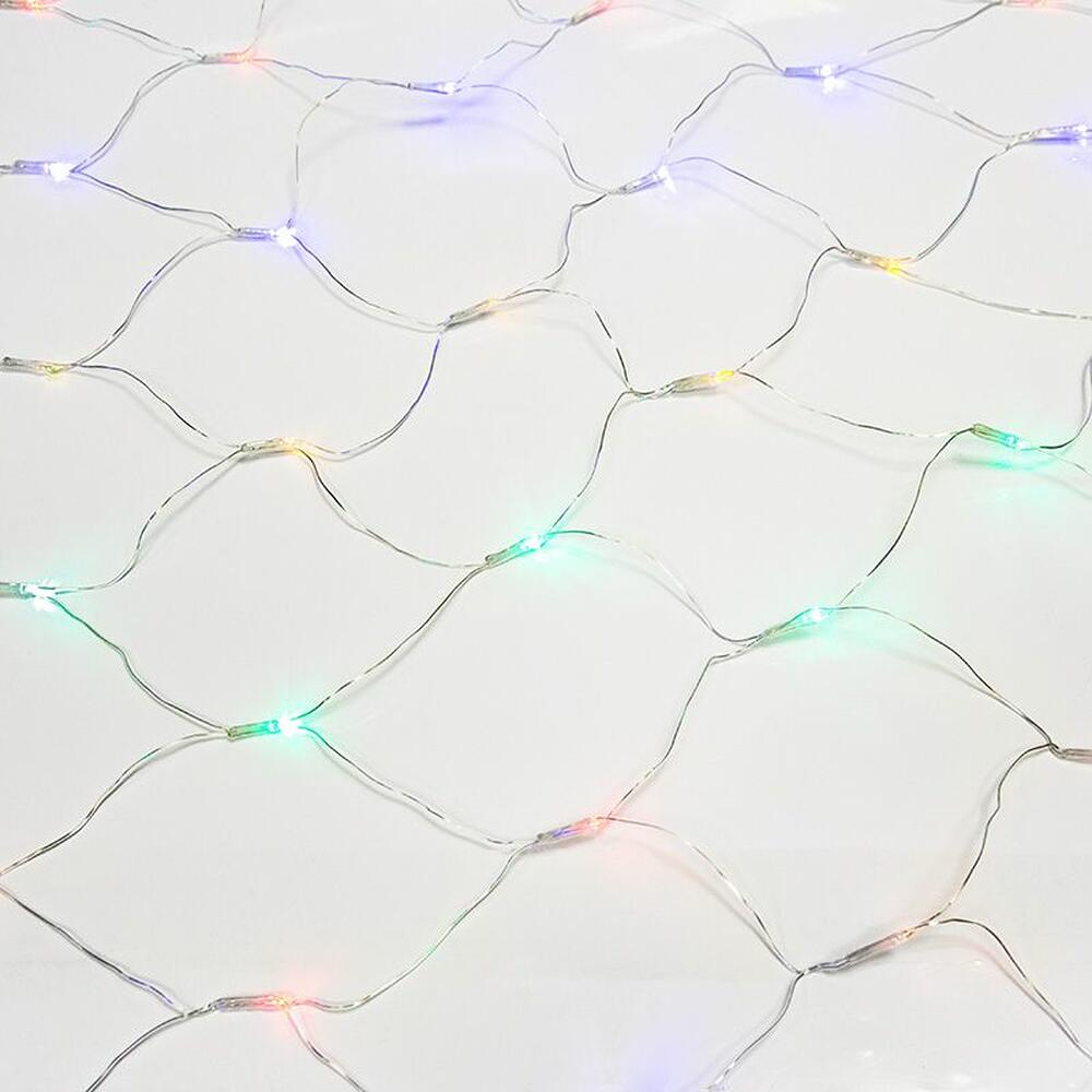 NEON-NIGHT 215-129 Гирлянда Сеть 1,5х1,5м, прозрачный ПВХ, 150 LED Мультиколор
