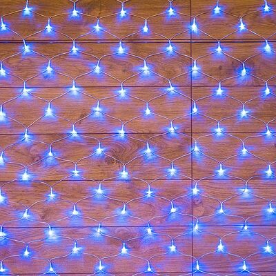 NEON-NIGHT 215-133 Гирлянда сеть 1,8х1,5м, прозрачный ПВХ, 180 LED, Синий
