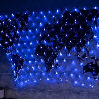 NEON-NIGHT 215-133 Гирлянда сеть 1,8х1,5м, прозрачный ПВХ, 180 LED, Синий