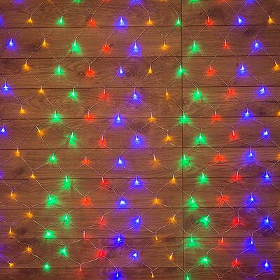 NEON-NIGHT 215-139 Гирлянда Сеть 1,8х1,5м, прозрачный ПВХ, 180 LED Мультиколор
