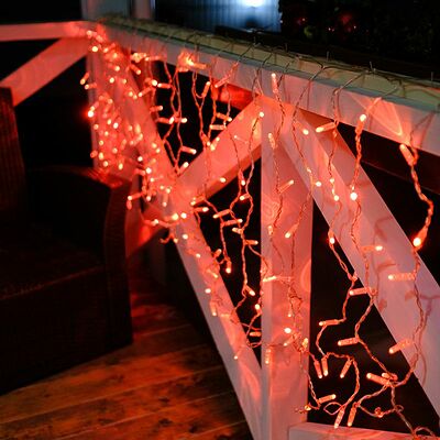 NEON-NIGHT 235-102 Гирлянда светодиодная Занавес 2x0,8м 160 LED КРАСНЫЙ прозрачный ПВХ IP65 постоянное свечение 230В блок в комплекте NEON-NIGHT