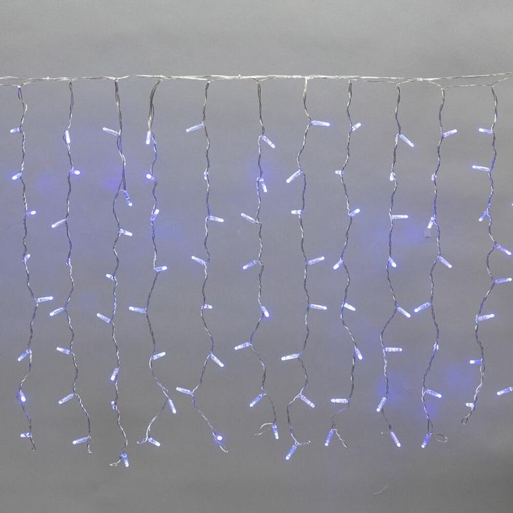 NEON-NIGHT 235-103 Гирлянда светодиодная Занавес 2x0,8м 160 LED СИНИЙ прозрачный ПВХ IP65 постоянное свечение 230В нужен блок 303-500-1 NEON-NIGHT