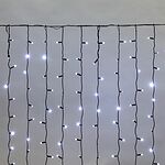 NEON-NIGHT 235-125 Гирлянда светодиодная Занавес 2х1,5м 300 LED БЕЛЫЙ черный ПВХ IP65 постоянное свечение 230В нужен блок 303-500 NEON-NIGHT