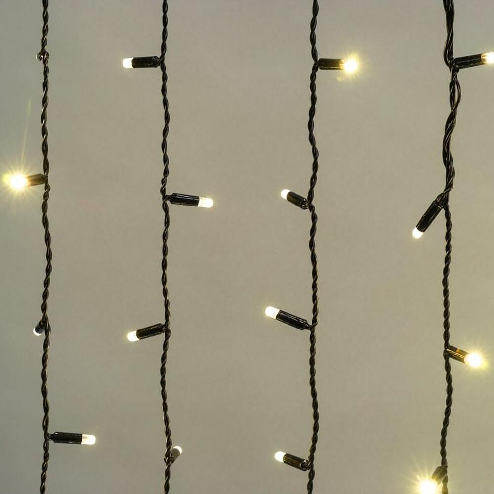 NEON-NIGHT 235-126 Гирлянда светодиодная Занавес 2х1,5м 360 LED ТЕПЛЫЙ БЕЛЫЙ черный ПВХ IP65 постоянное свечение 230В нужен блок 303-500 NEON-NIGHT