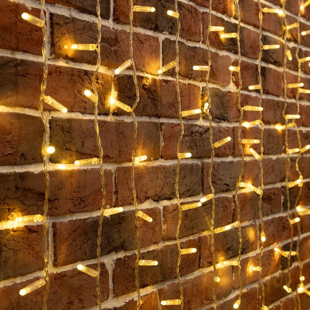 NEON-NIGHT 235-158 Гирлянда светодиодная Занавес 2х3м 760 LED ЗОЛОТОЙ прозрачный ПВХ IP65 постоянное свечение 230В блок в комплекте NEON-NIGHT