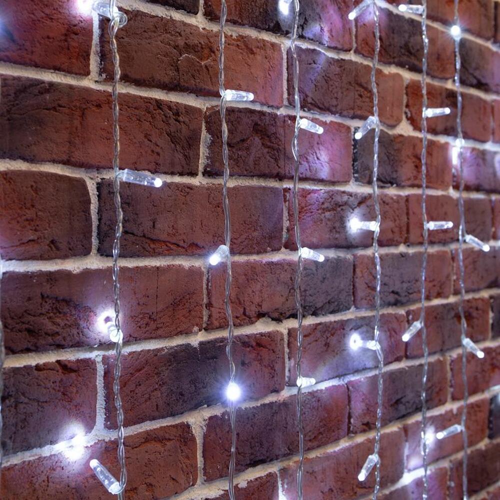 NEON-NIGHT 235-175 Гирлянда светодиодная Занавес 2х6м 768 LED БЕЛЫЙ прозрачный ПВХ IP65 постоянное свечение 230В нужен блок 303-500-1 NEON-NIGHT