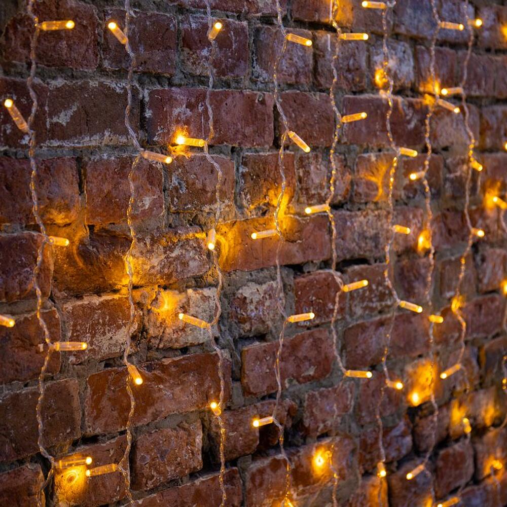 NEON-NIGHT 235-301-6 Гирлянда светодиодная Занавес 2х1,5м 192 LED ЖЕЛТЫЙ прозрачный ПВХ IP65 постоянное свечение 230В нужен блок 303-500-1 NEON-NIGHT