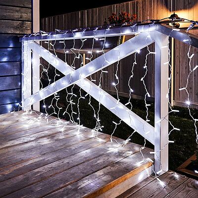 NEON-NIGHT 235-305-6 Гирлянда светодиодная Занавес 2х1,5м 192 LED БЕЛЫЙ прозрачный ПВХ IP65 постоянное свечение 230В блок в комплекте NEON-NIGHT