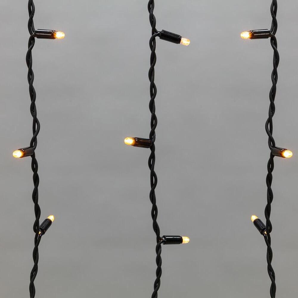 NEON-NIGHT 255-241 Гирлянда светодиодная Бахрома (Айсикл) 5,6x0,9м 240 LED ЖЕЛТЫЙ черный каучук 2,3мм IP67 постоянное свечение 230В нужен блок 315-000 NEON-NIGHT