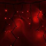 NEON-NIGHT 255-242 Гирлянда светодиодная Бахрома (Айсикл) 5,6x0,9м 240 LED КРАСНЫЙ черный каучук, IP67 3,3мм постоянное свечение 230В блок в комплекте NEON-NIGHT