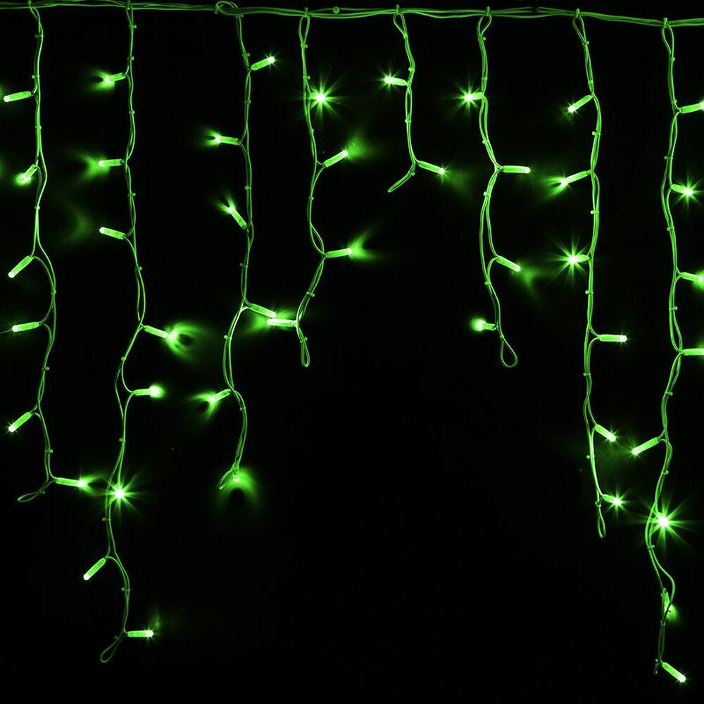 NEON-NIGHT 255-284 Гирлянда светодиодная Бахрома (Айсикл), 5,6x0,9м, 240 LED ЗЕЛЕНЫЙ, белый КАУЧУК IP67, постоянное свечение, 230В NEON-NIGHT