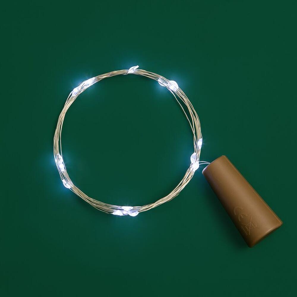 NEON-NIGHT 302-025 Гирлянда светодиодная Роса с пробкой 2м, 20LED, БЕЛЫЙ, IP20, 3хLR44 в комплекте NEON-NIGHT