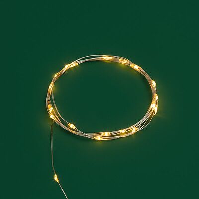 NEON-NIGHT 303-001 Гирлянда светодиодная Роса 2м, 20LED, ЖЕЛТЫЙ, IP20, тонкий батарейный блок, 2хCR2032 в комплекте NEON-NIGHT