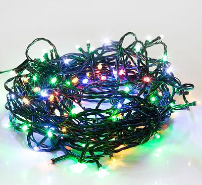 NEON-NIGHT 303-059 Гирлянда Твинкл Лайт 15 м, темно-зеленый ПВХ, 120 LED, цвет мультиколор