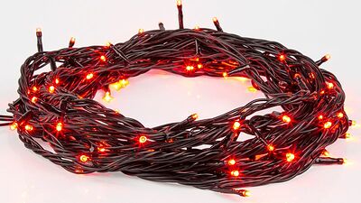 NEON-NIGHT 303-132 Гирлянда Нить управляемая 10м 100 LED КРАСНЫЙ черный ПВХ IP65 свечение с динамикой 230В контроллер в комплекте NEON-NIGHT