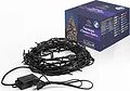 NEON-NIGHT 303-152 Гирлянда Нить управляемая 10м 100 LED РОЗОВЫЙ черный ПВХ IP65 свечение с динамикой 230В NEON-NIGHT