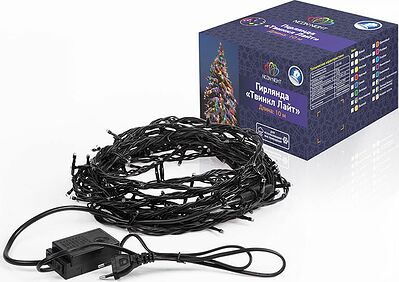 NEON-NIGHT 303-152 Гирлянда Нить управляемая 10м 100 LED РОЗОВЫЙ черный ПВХ IP65 свечение с динамикой 230В NEON-NIGHT