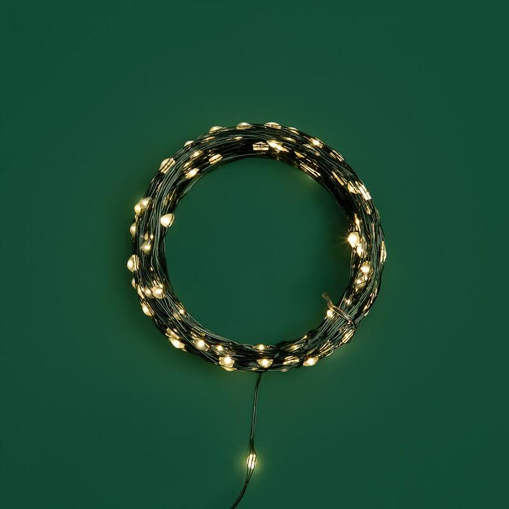 NEON-NIGHT 303-266 Гирлянда светодиодная Роса с контроллером 20м, 200LED, ТЕПЛЫЙ БЕЛЫЙ, IP20, 230В, зеленый провод NEON-NIGHT