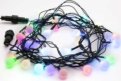 NEON-NIGHT 303-540 Гирлянда Шарики Ø18 мм, 5 м, темно-зеленый ПВХ, 30 диодов, цвет RGB