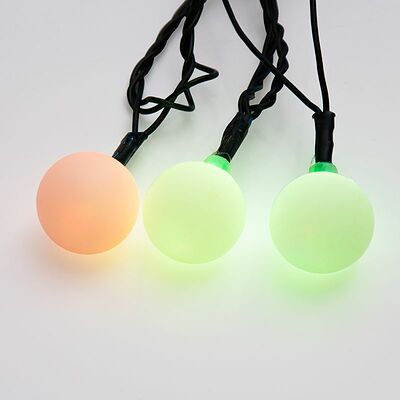 NEON-NIGHT 303-559 Гирлянда Шарики Ø25мм, 5м, темно-зеленый ПВХ, 25 диодов, цвет RGB