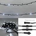 NEON-NIGHT 315-135 Гирлянда светодиодная Нить 12м 120 LED БЕЛЫЙ черный каучук IP67 постоянное свечение 230В соединяется блок в комплекте NEON-NIGHT