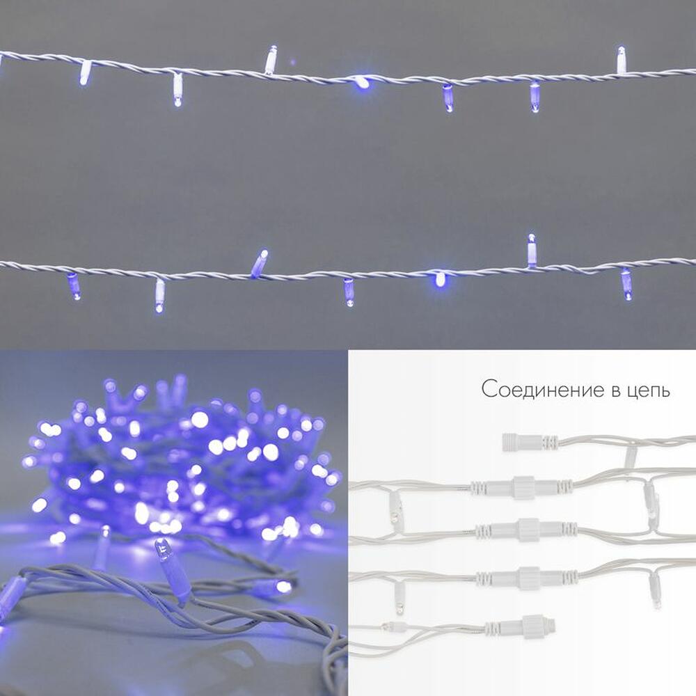 NEON-NIGHT 315-143 Гирлянда светодиодная Нить 20м 200 LED СИНИЙ белый каучук IP67 постоянное свечение 230В соединяется нужен блок 315-001 NEON-NIGHT