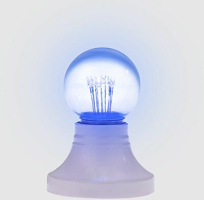 NEON-NIGHT 405-123 Ретро-лампа светодиодная, диаметр 45мм, E27, 6 LED, 2Вт, СИНИЙ, прозрачная колба, 230В NEON-NIGHT