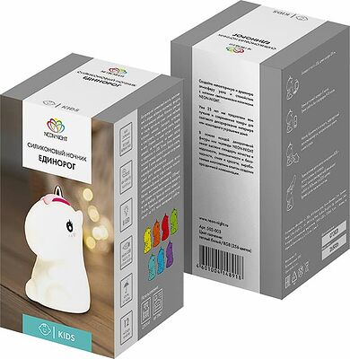 NEON-NIGHT 503-003 Силиконовый ночник Единорог USB с 3 режимами, RGB-свечение NEON-NIGHT