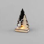 NEON-NIGHT 504-002 Деревянная фигурка с подсветкой Елочка с оленем 12x6x21,5 см