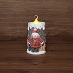 NEON-NIGHT 505-016 Керамическая фигурка Свечка со снеговиком 10,5х9х17,6 см