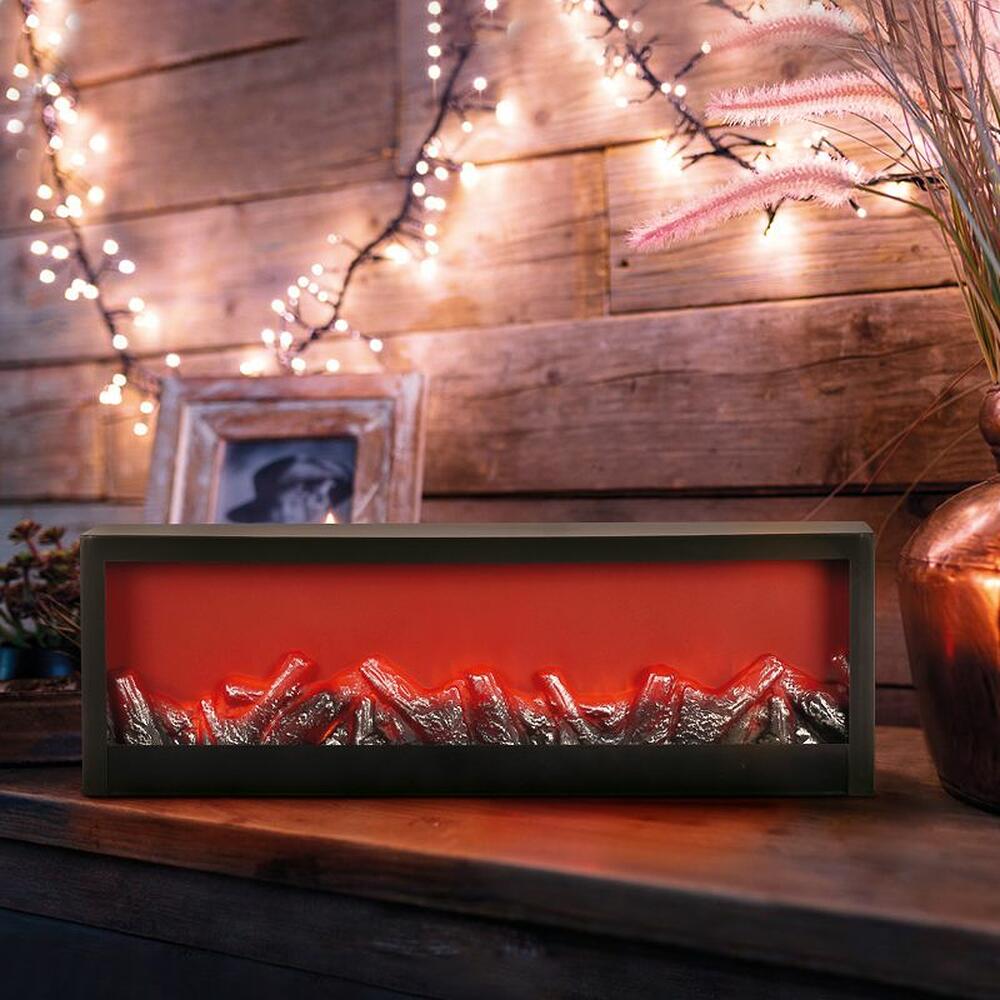NEON-NIGHT 511-001 Светодиодный камин Хайтек с эффектом живого огня 60х10х20 см, батарейки 3хС (не в комплекте) или от USB (в комплекте)