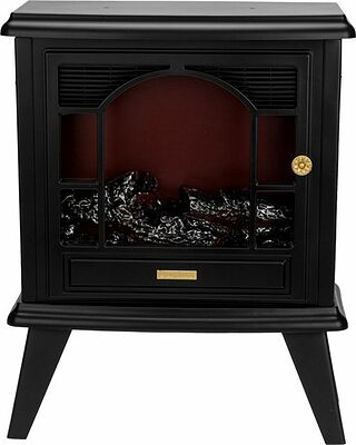 NEON-NIGHT 511-024 Светодиодный камин Гранд Шале с эффектом живого огня 45х18х56см, работает от батареек 3хС (в комплект не входят) или от USB (в комплекте), черный