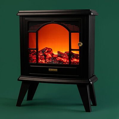 NEON-NIGHT 511-024 Светодиодный камин Гранд Шале с эффектом живого огня 45х18х56см, работает от батареек 3хС (в комплект не входят) или от USB (в комплекте), черный