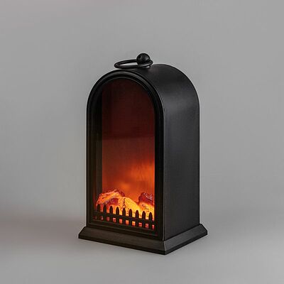NEON-NIGHT 511-039 Светодиодный камин Фьюжн с эффектом живого огня 14,7x11,7x25 см, батарейки 2хС (не в комплекте) USB, черный