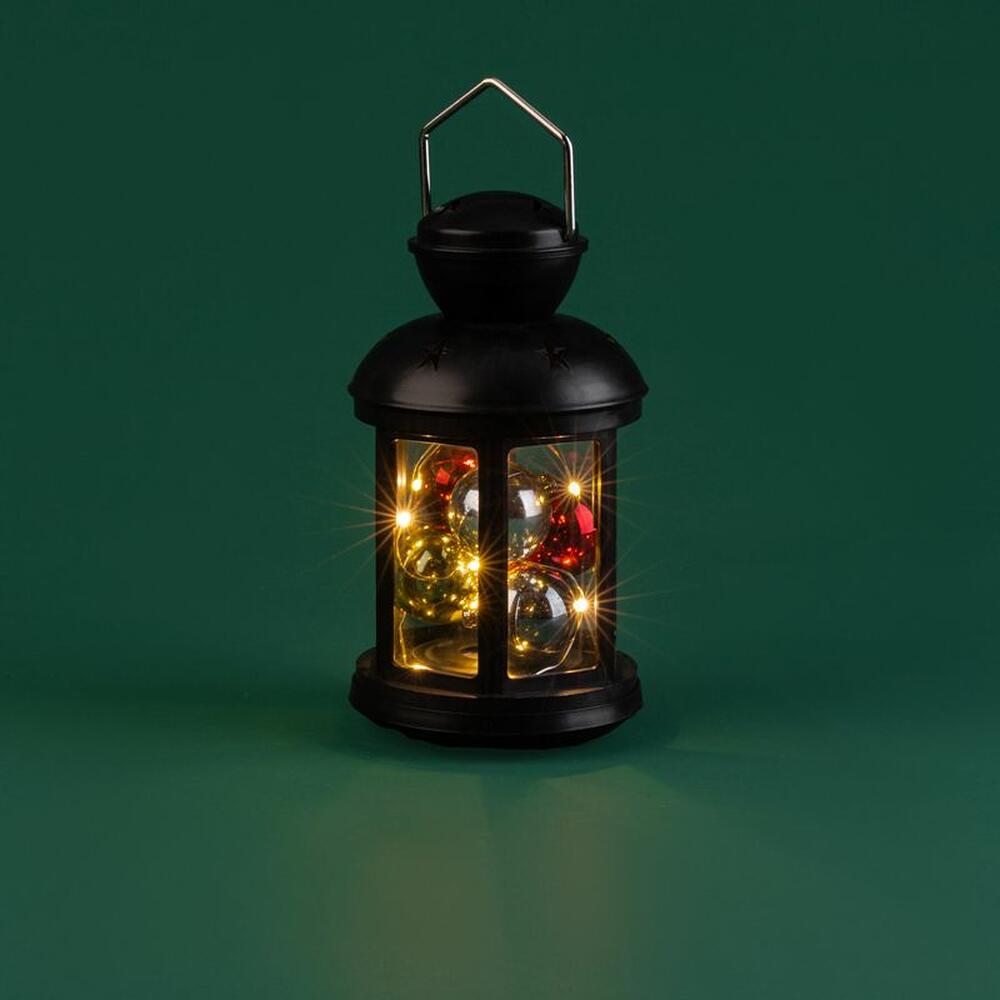 NEON-NIGHT 513-061 Декоративный фонарь с шариками 12х12х20,6 см, черный корпус, теплый белый цвет свечения NEON-NIGHT
