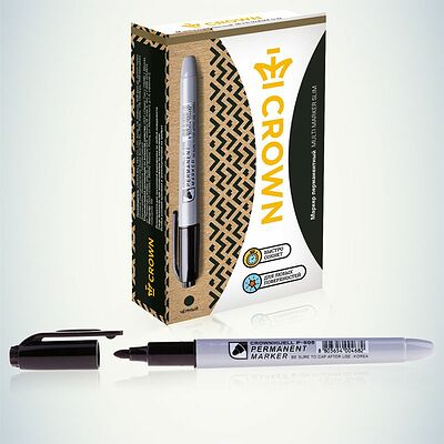 Noname 08-8201 Маркер перманентный Multi Marker Slim 2мм, черный, пулевидный Crown