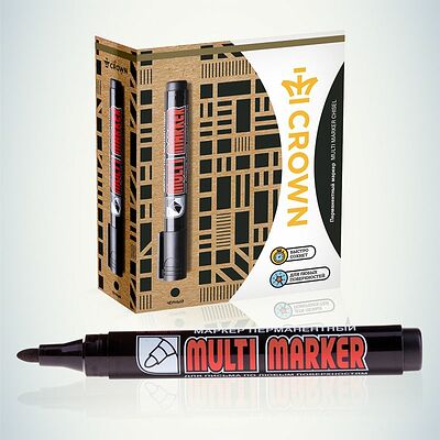 Noname 08-8601 Маркер перманентный Multi Marker 3мм, черный, пулевидный Crown