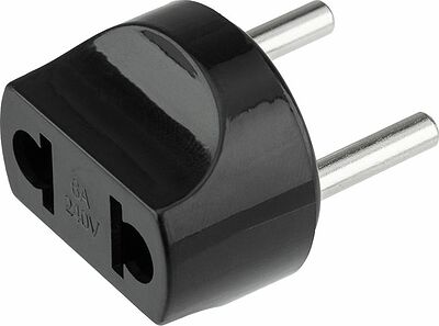PROconnect 11-1067-9 Адаптер сетевой (переходник) с Евро А/F на вилку С1 CEE 7/2 «Питер» 6А б/з черный PROconnect (пакет БОПП 1 шт/уп.)