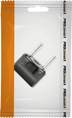 PROconnect 11-1067-9 Адаптер сетевой (переходник) с Евро А/F на вилку С1 CEE 7/2 «Питер» 6А б/з черный PROconnect (пакет БОПП 1 шт/уп.)