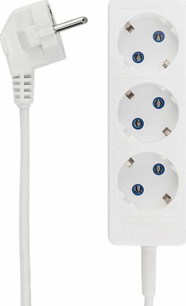 PROconnect 11-7204 Удлинитель 3 гнезда, 1,5м, 3х0,75мм², с/з, белый PROconnect