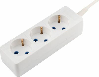 PROconnect 11-7204 Удлинитель 3 гнезда, 1,5м, 3х0,75мм², с/з, белый PROconnect