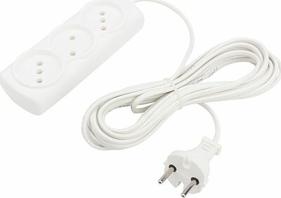 PROconnect 11-7214 Удлинитель STANDARD 3 гнезда, 5м, 2х0,75мм², б/з, белый PROconnect