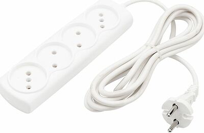 PROconnect 11-7220 Удлинитель OPTIMA 4 гнезда, 3м, 2х0,75мм², б/з, белый PROconnect