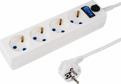 PROconnect 11-7228 Сетевой фильтр STANDARD 4 гнезда, 3м, 3х0,75мм², с/з + автовыкл., белый PROconnect